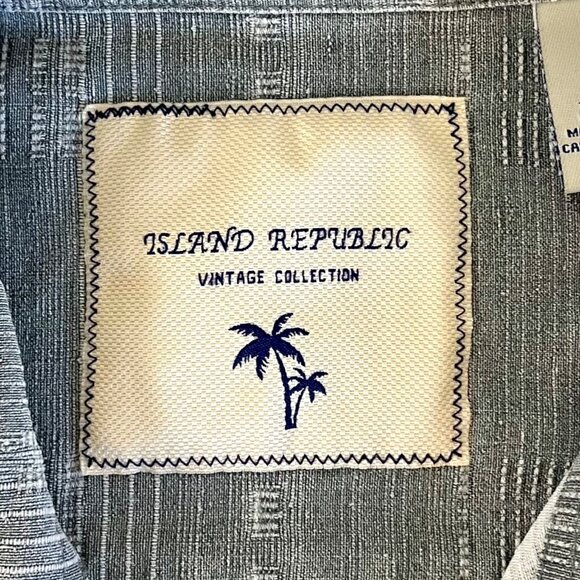 Island Republic Mens Shirt Sz XXL Short Sleeve Button Up Gray Stripes 100% Silk - Picture 5 of 12